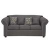 Juego de Living Essenza New Amparo Tela Catania Sofá 3 Cuerpos + Dos Sillones 1 Cuerpo Gris