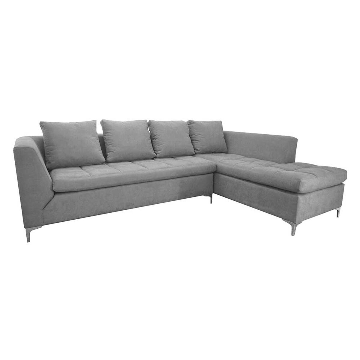 Sofá Seccional Derecho Deco Class Imperio 3 Cuerpos Gris