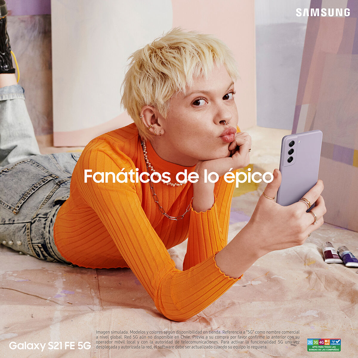 Celular Samsung Galaxy S21 FE 5G 256GB 6,4" Lavender Liberado