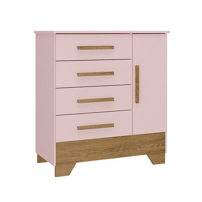 C&oacute;moda Di Poretti Design Catavento 4 Cajones 1 Puerta Rosado Nude