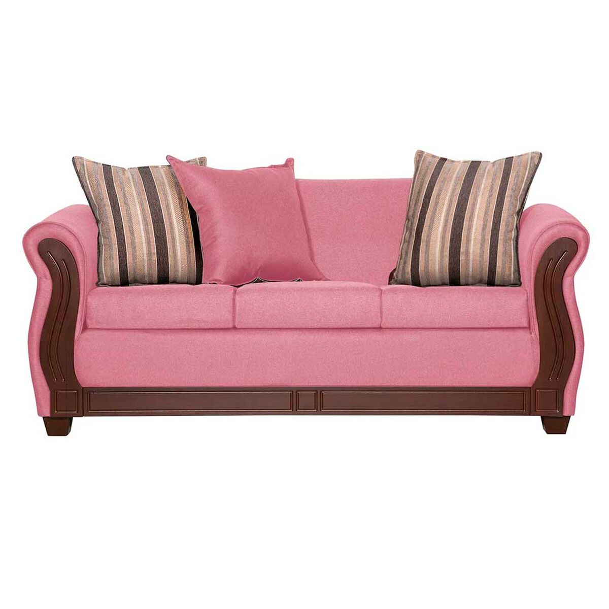 Juego de Living Ruzam Mobel Atenas Sof&aacute; 3 Cuerpos + Dos Sillones 1 Cuerpo Lino Palo Rosa