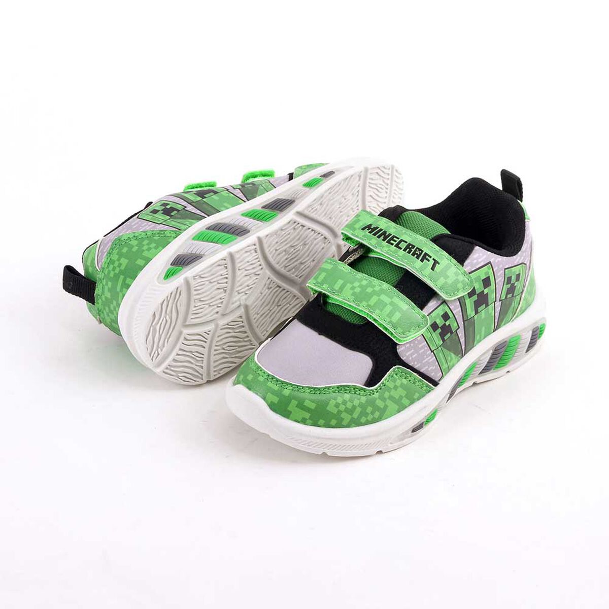 Zapatilla Con Luces Creeper Ni&ntilde;o Minecraft