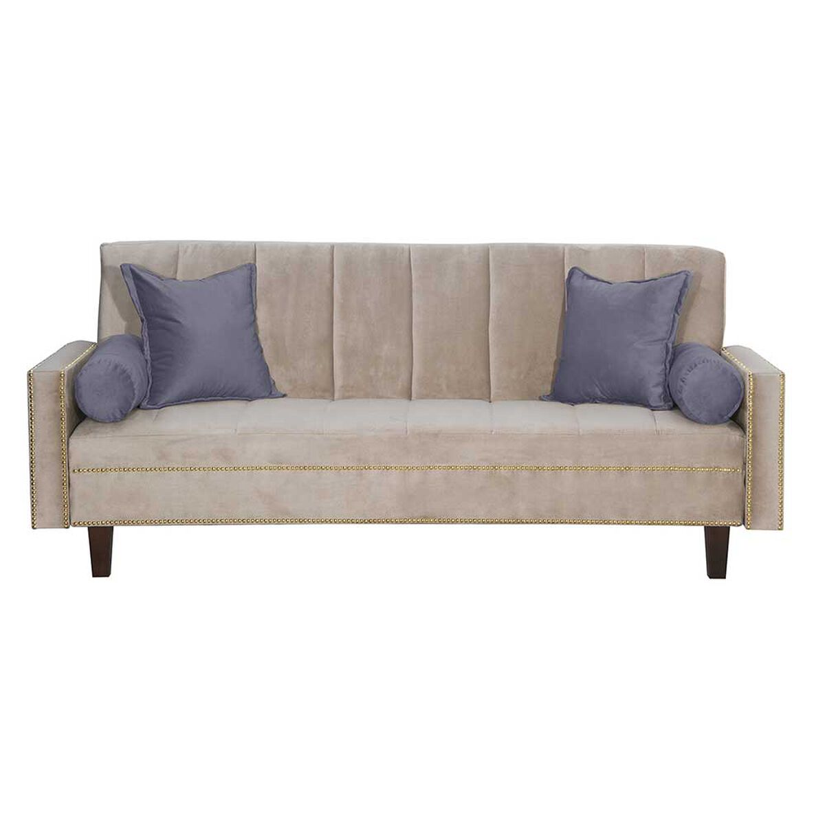 Futón Black Factory Vanguardia 3 Cuerpos Beige Gris