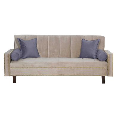 Futón Black Factory Vanguardia 3 Cuerpos Beige Gris