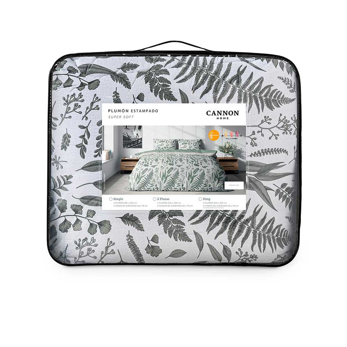 Cubrecama Cannon 1.5 Plazas Greenery