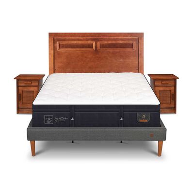 CIC Cama Europea CIC King Súper Premium + Respaldo + Veladores