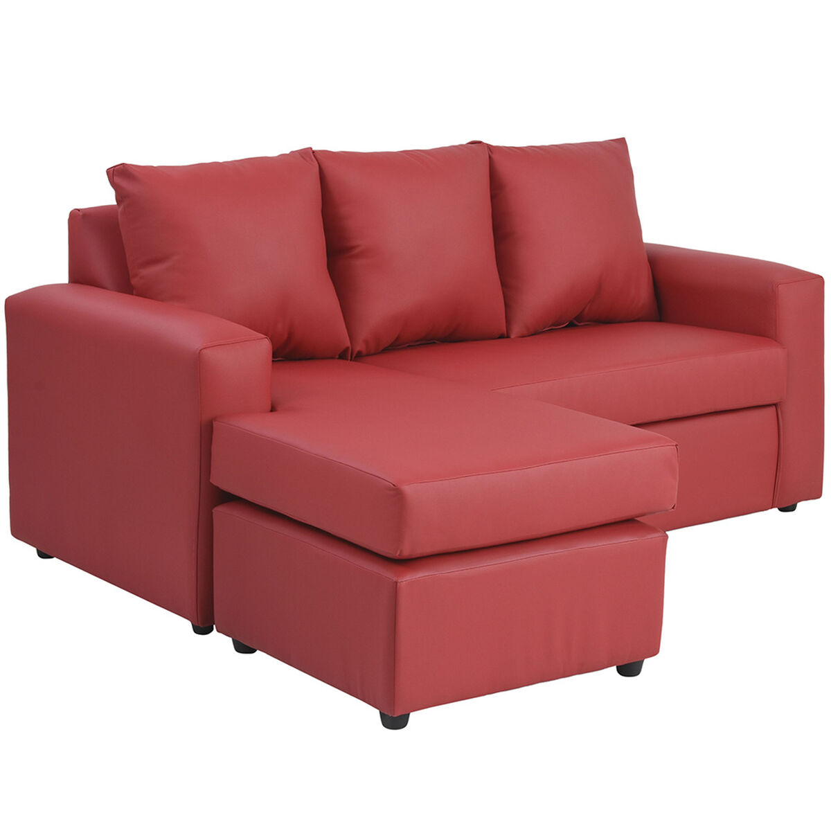 Sof&aacute; Seccional Bodevir BI-L 3 Cuerpos Rojo