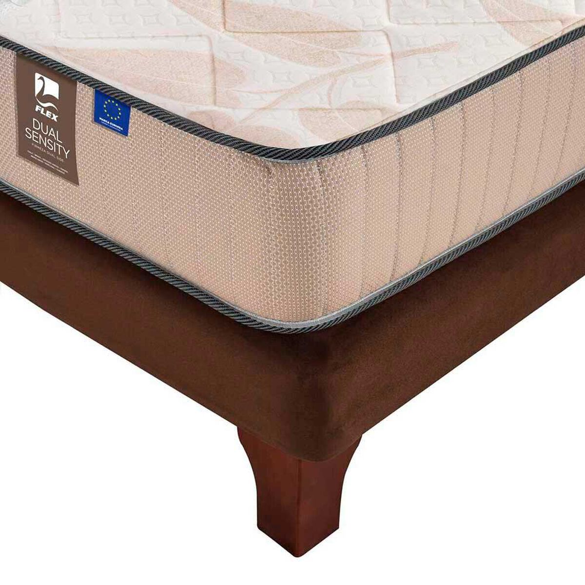 Cama Europea Flex 2 Plazas Dual Sensity + Respaldo Royal Caf&eacute;