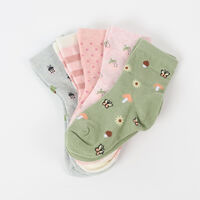 Pack 5 Unidades Calcetin Beba Largo de Algodón Chess Verde