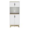 Mueble para Microondas Tuhome Bi-Color 4 Puertas Blanco Duna