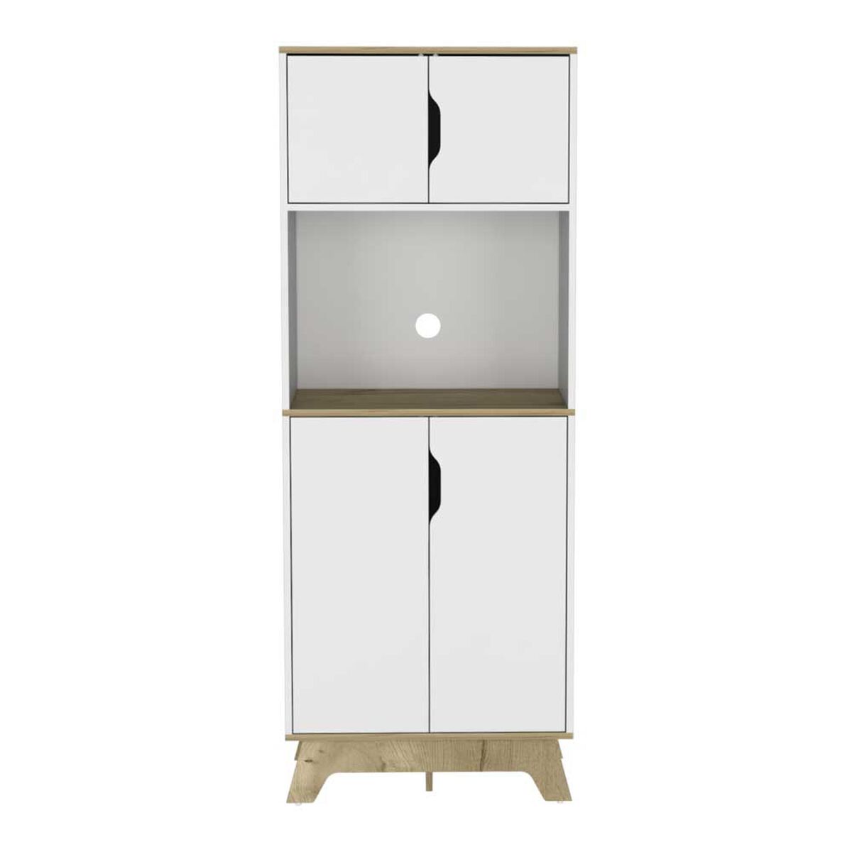 Mueble para Microondas Tuhome Bi-Color 4 Puertas Blanco Duna