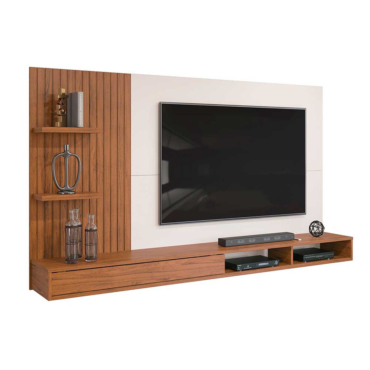 Panel TV Vekkahome Bento Hasta 60" Blanco Café