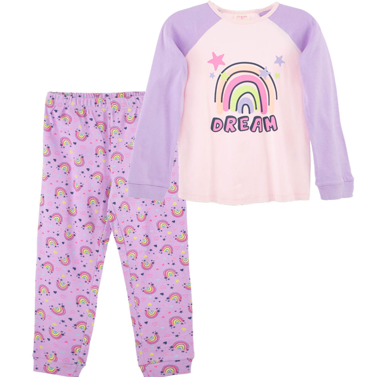 Pijama Estampado de Algodón Niña Chess