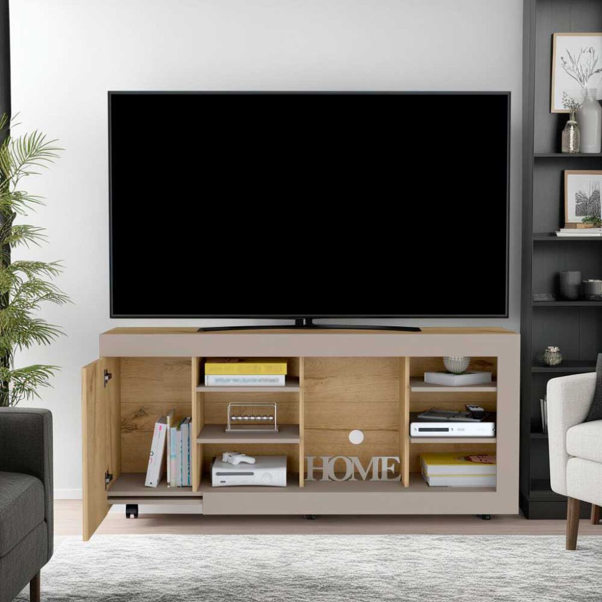 Rack TV TuHome Solaris Hasta 65" Duna Taupe