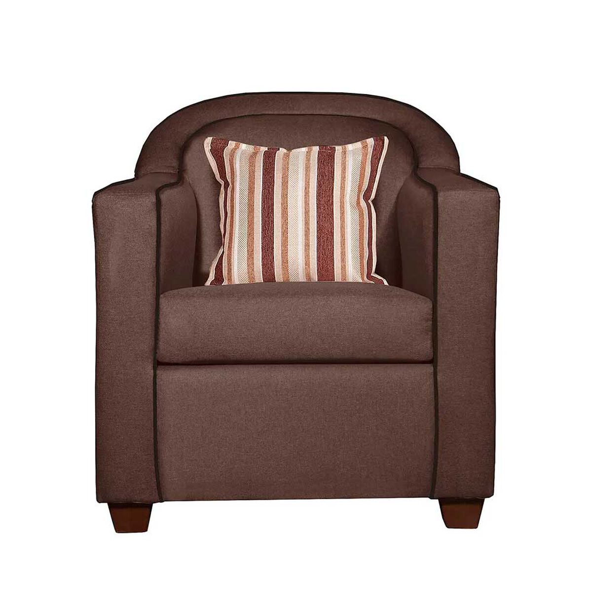 Juego de Living Ruzam Mobel Zafiro Sof&aacute; 3 Cuerpos + Dos Sillones 1 Cuerpo Lino Caf&eacute;