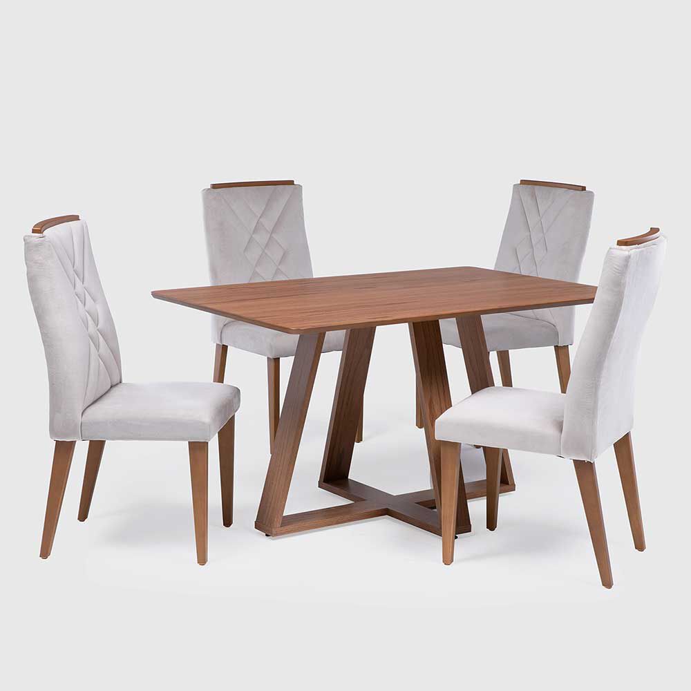 Juego de Comedor Decocasa Avena 4 Sillas Canela