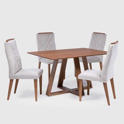 Juego de Comedor Decocasa Avena 4 Sillas Canela