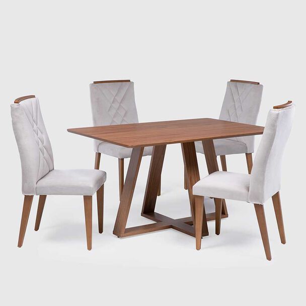 Juego de Comedor Decocasa Avena 4 Sillas Canela
