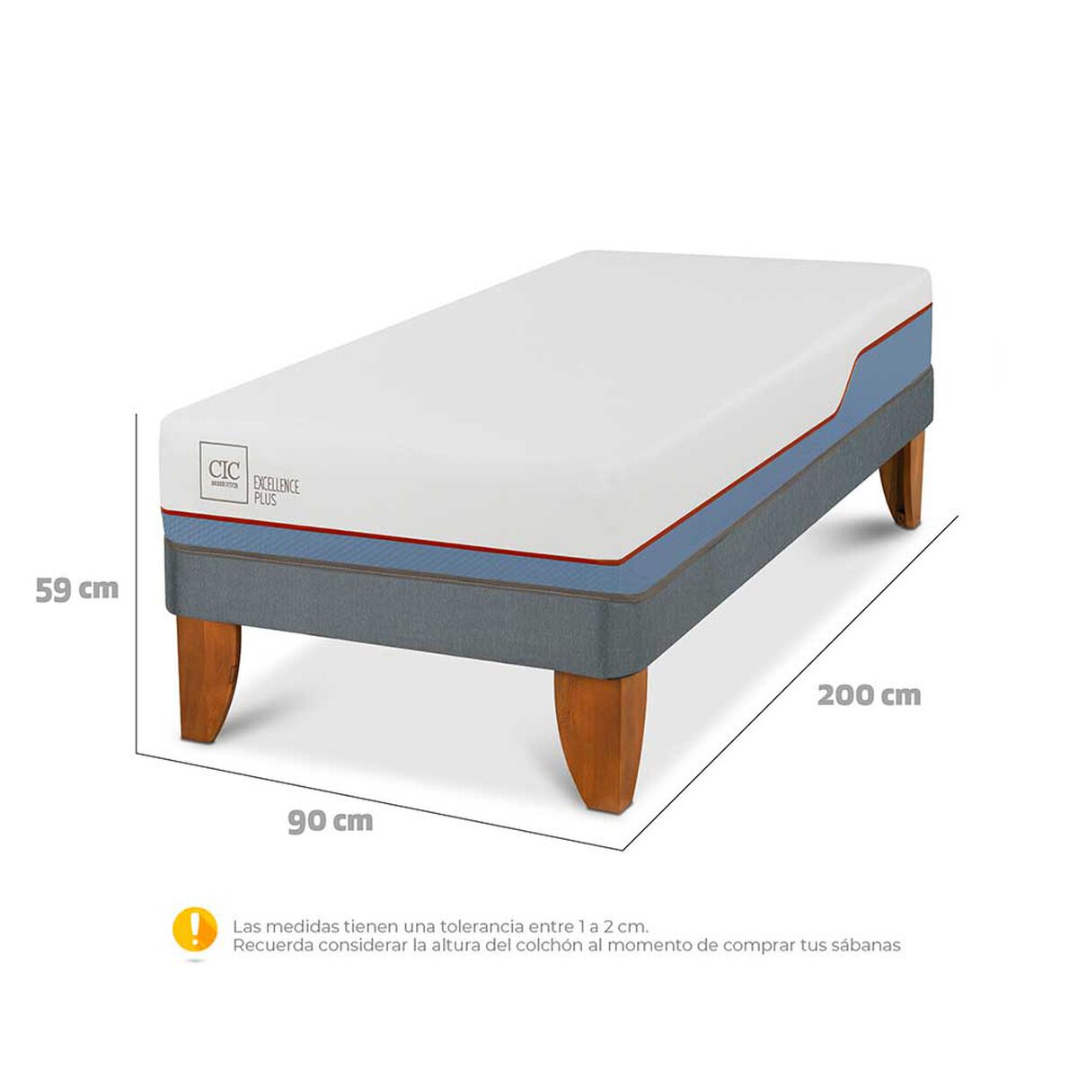 Cama Europea CIC 1 Plaza Excellence Plus