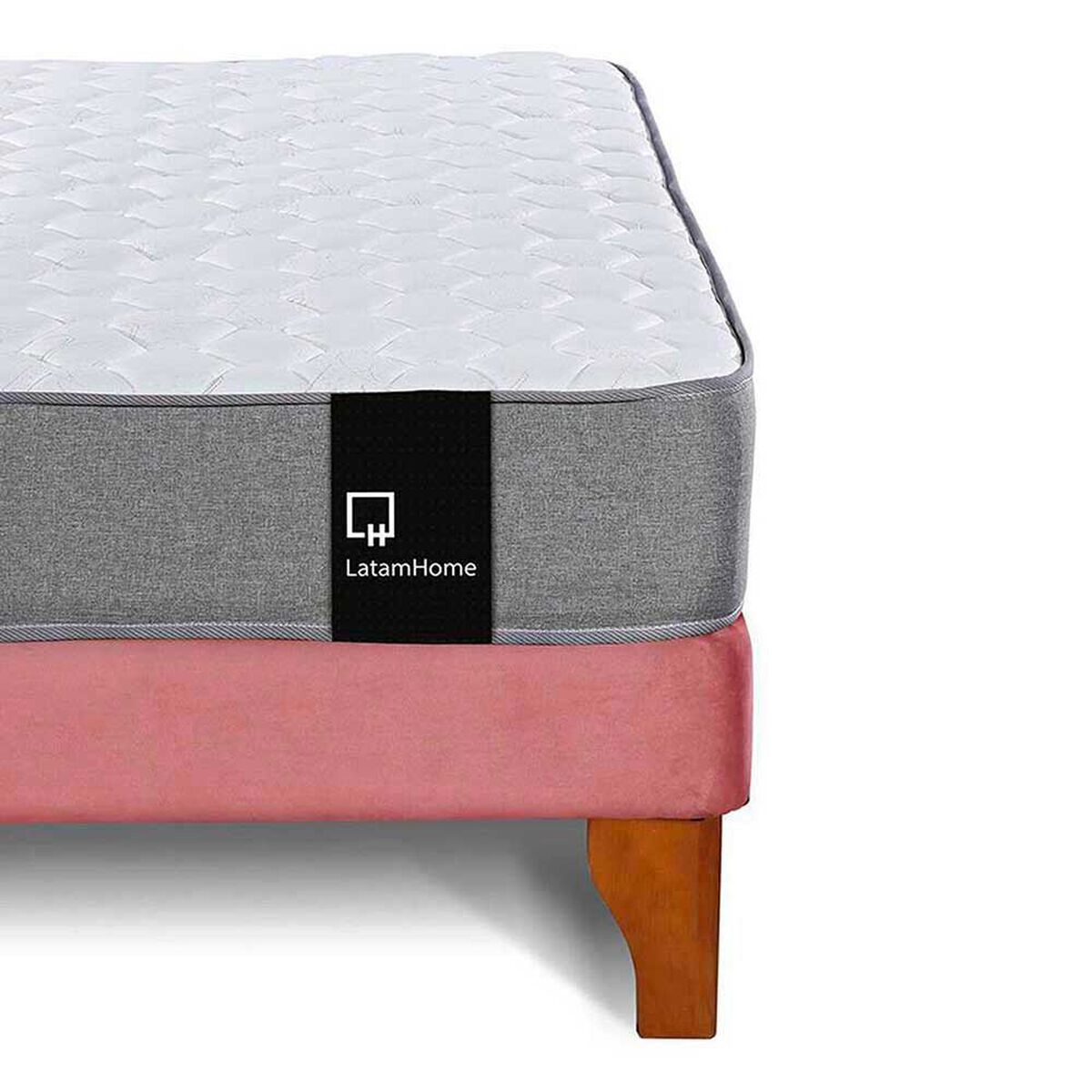 Cama Europea Latam Home Base Dividida 2 Plazas Zen Pro Tela Palo Rosa