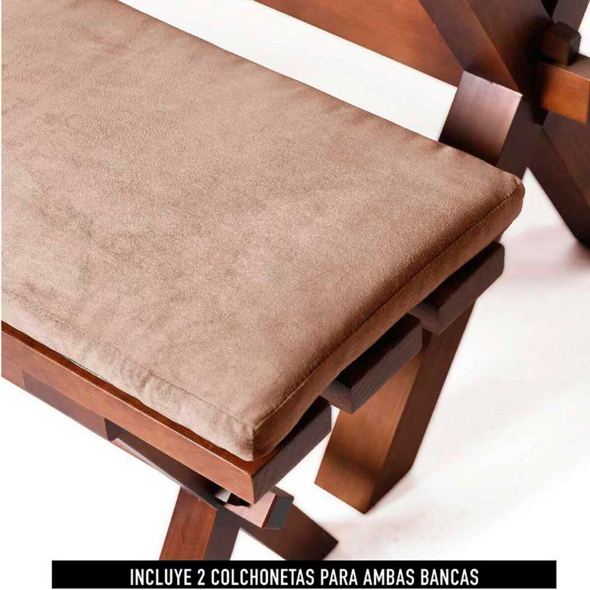 Juego de Comedor Latam Home Sevilla Murcia 2 Sillas + 2 Bancas Velvet Beige