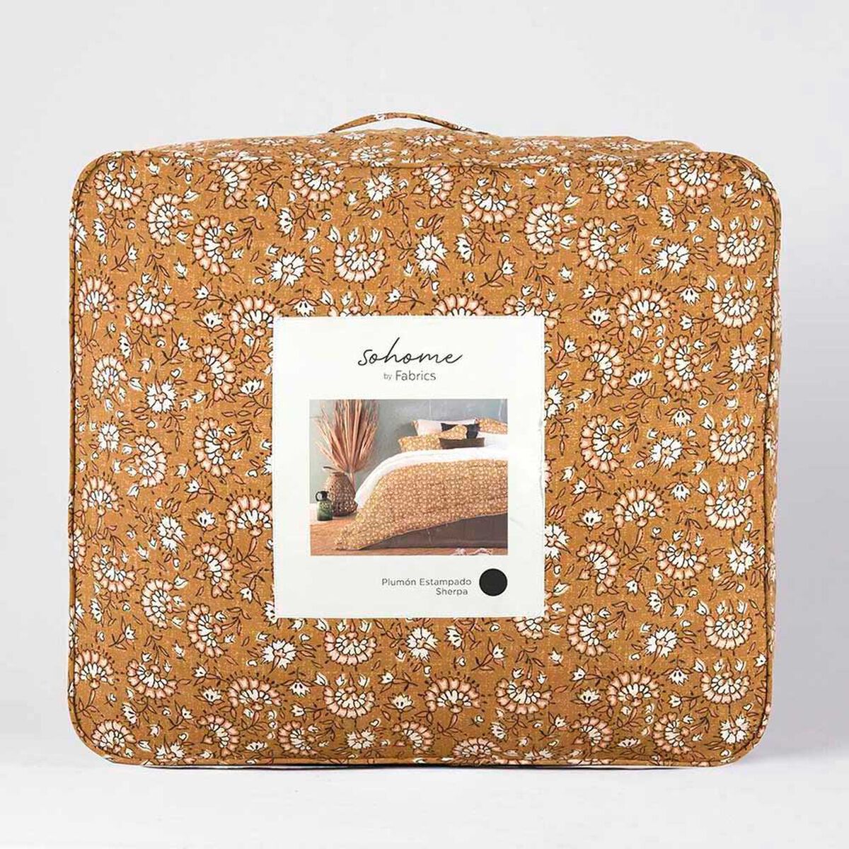 Plum&oacute;n Estampado Sherpa SoHome 2 Plazas India Ocre