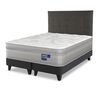 Cama Europea Flex 2 Plazas Paradise + Respaldo Design Grafito