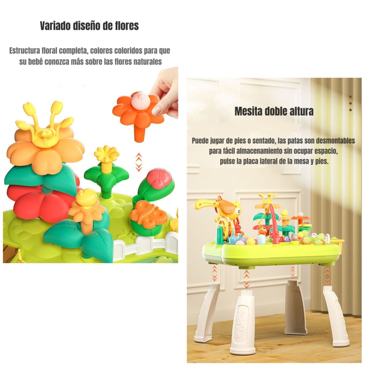Mesa de Actividades Granja 42 x 48 cm Verde LuBabycas