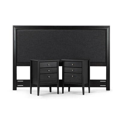 Imagen 2 del producto Respaldo + 2 Veladores Rosen 2 Plazas Nolita Grafito