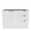 Mueble Base de Cocina Royal Vekkahome 2 Puertas 3 Cajones Blanca