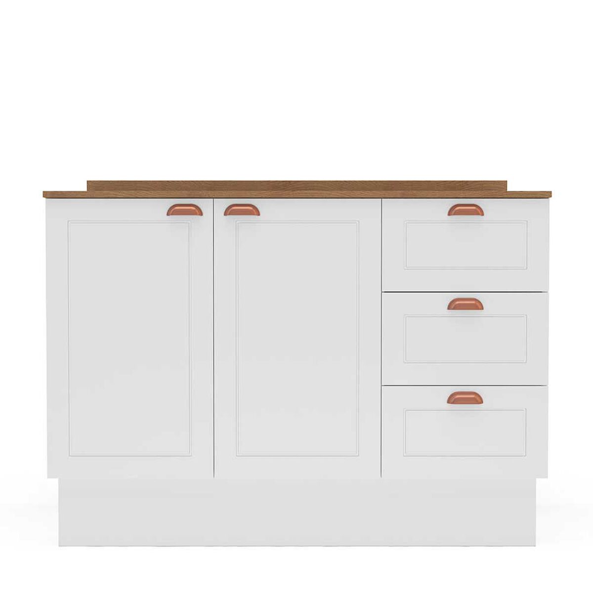 Mueble Base de Cocina Royal Vekkahome 2 Puertas 3 Cajones Blanca