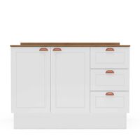 Mueble Base de Cocina Royal Vekkahome 2 Puertas 3 Cajones Blanca