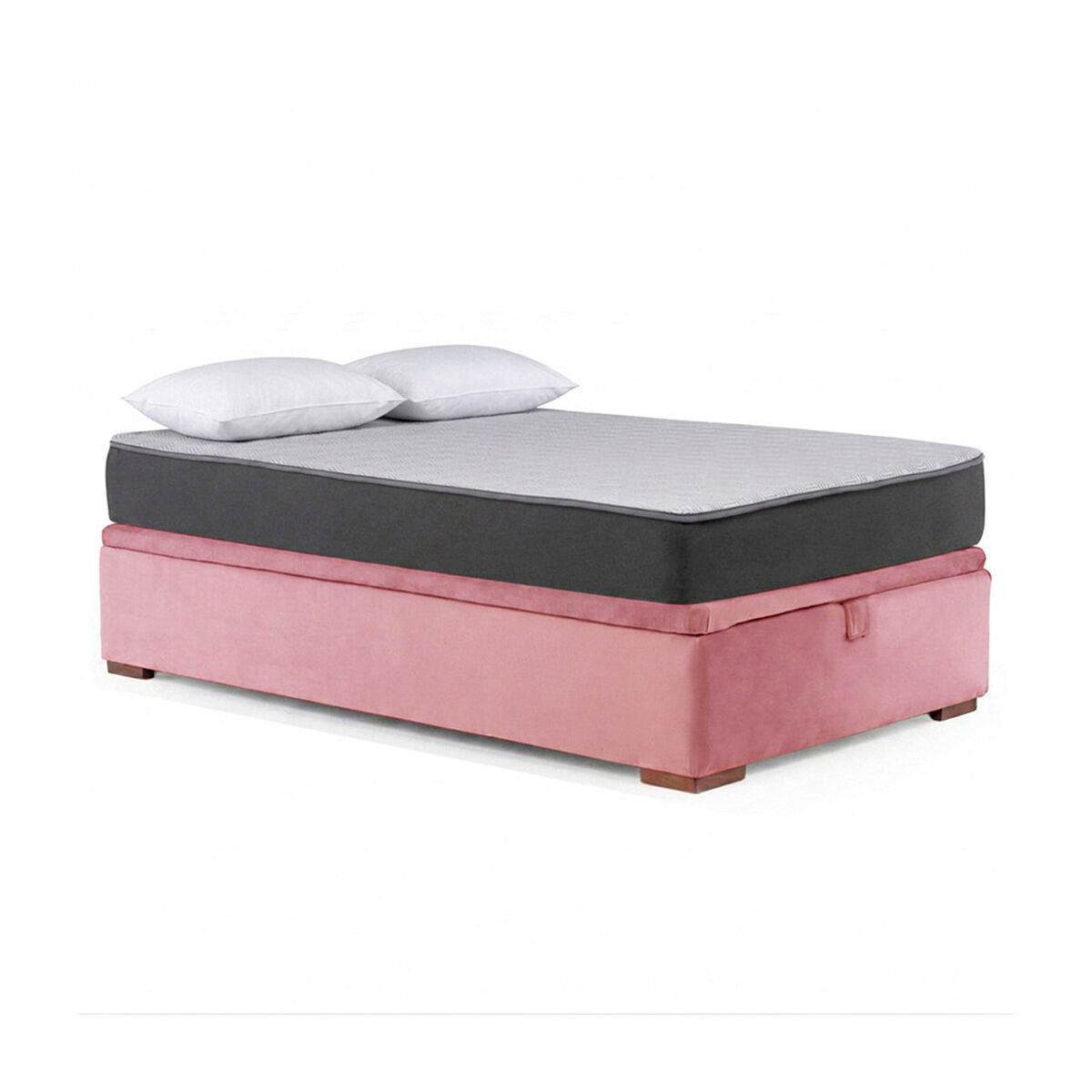 Cama Ba&uacute;l Latam Home Full Colch&oacute;n New Top Rosa + 2 Almohadas