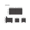 Juego de Living Living Factory Imperio Sofá 2 Cuerpos + Dos Pouf 1 Cuerpo Chocolate