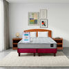 Combo Cama Europea Latam Home 2 Plazas Cannon BD Tela Burdeo + Textil + Respaldo + 2 Veladores Atlas