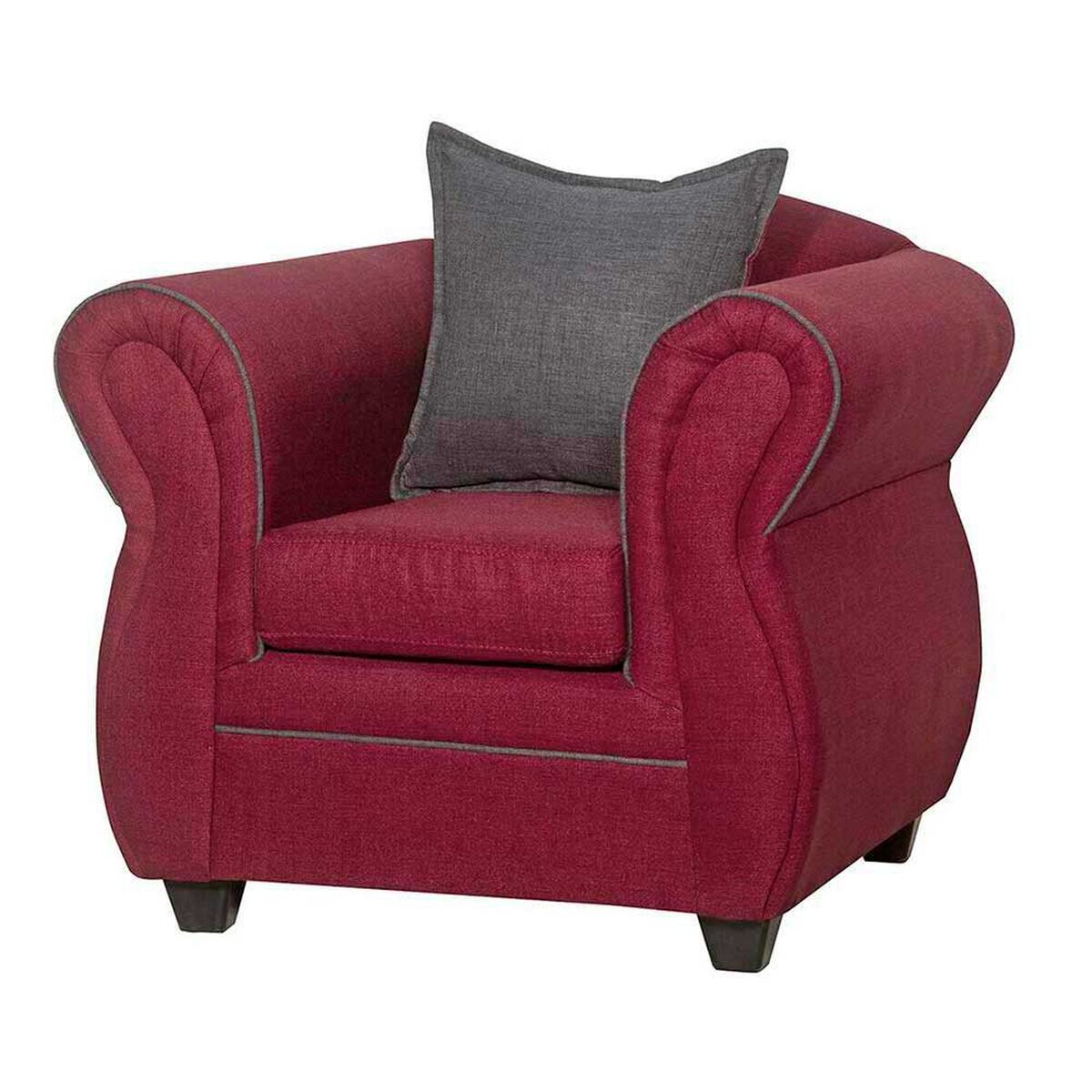 Juego de Living Black Factory Emili 4 Cuerpos Burdeo