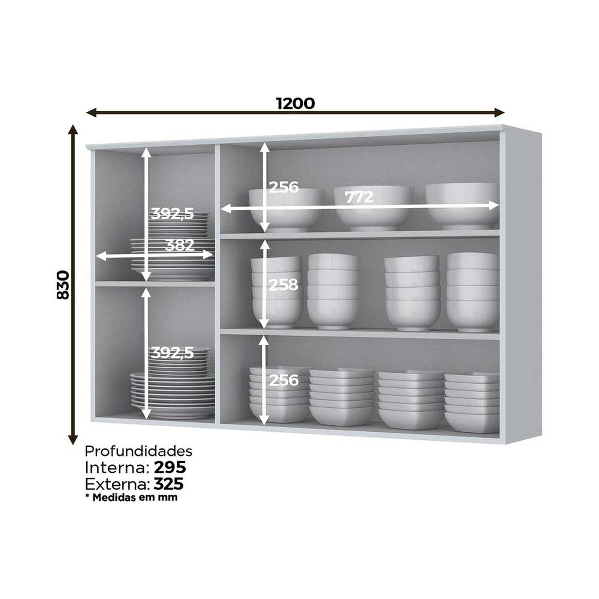 Combo Cocina Mueble A&eacute;reo + Base Home Mobili Americana 120 cm Blanco