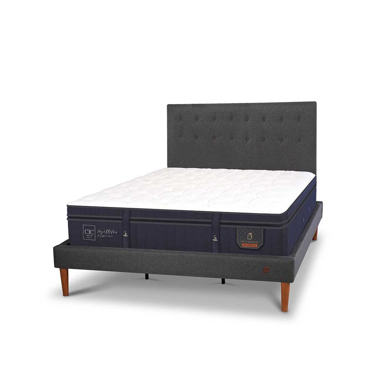 Cama Europea CIC King S&uacute;per Premium + Respaldo
