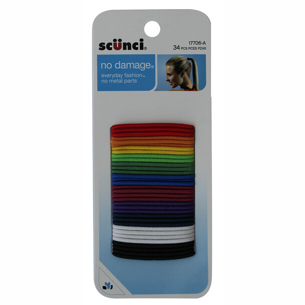 Set Elásticos Delgados Colores Varios, 34 Piezas