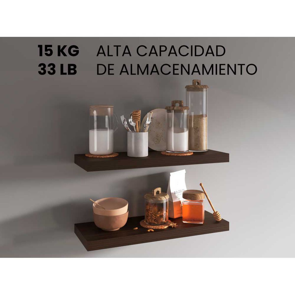 Repisa Flotante Wall Tuhome Amaretto 80 x 25 cm