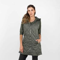Parka Larga Sin Mangas Mujer Alma Verde