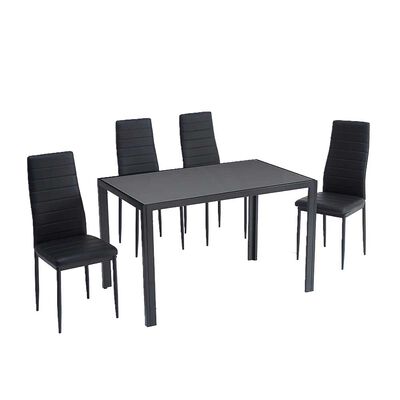 Juego de Comedor Zibel Leblon 4 Sillas Negro
