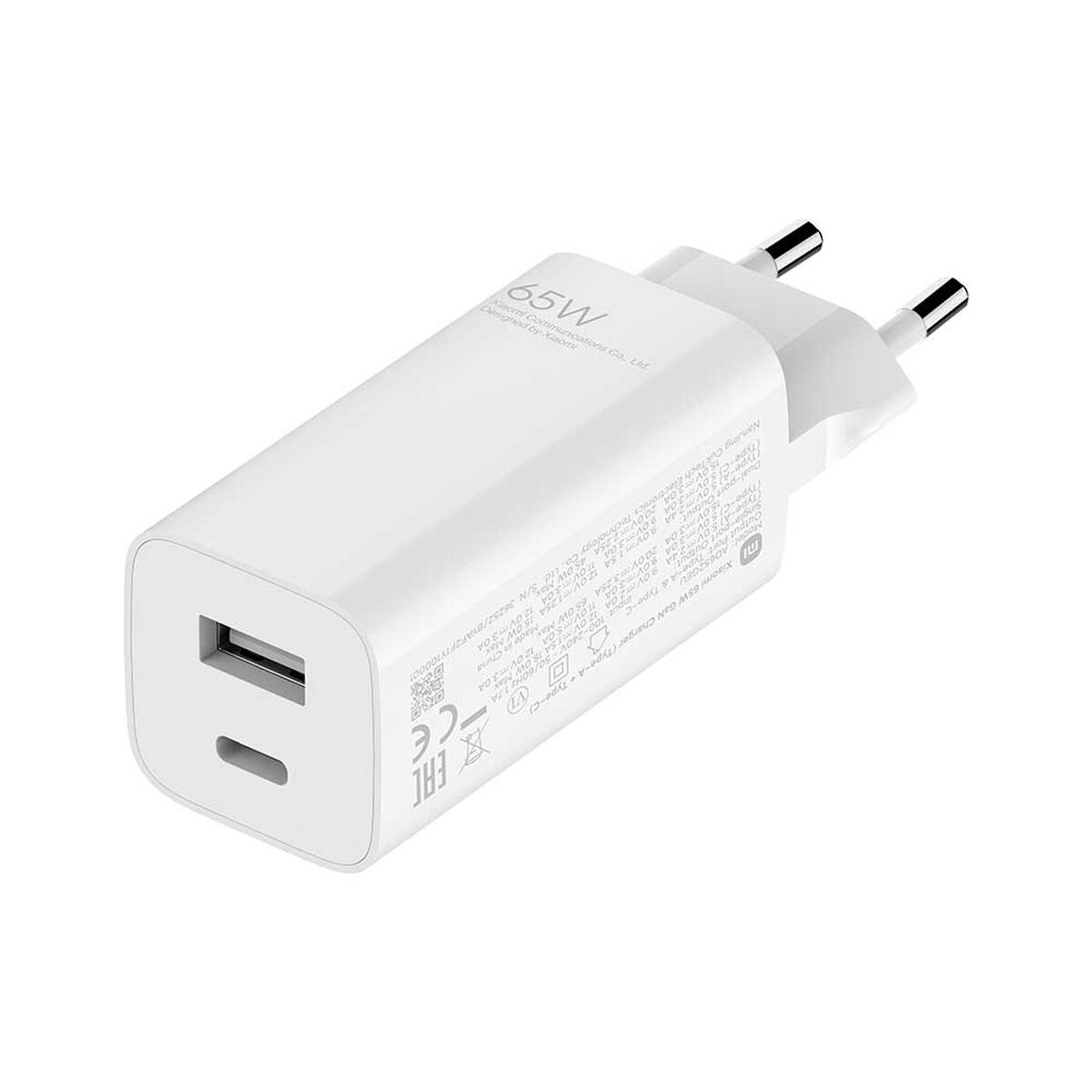 Cargador Xiaomi 65W GaN Charger USB Tipo-C/Tipo-A Carga Rápida