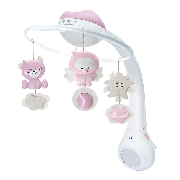 Movil Bebe Proyector Musical 3 en 1 Rosado Infantino