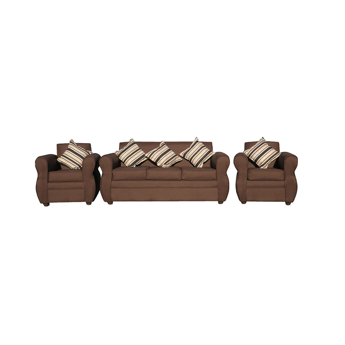 Juego de Living Almore Francia Sof&aacute; 3 Cuerpos + Dos Sillones 1 Cuerpo Caf&eacute;