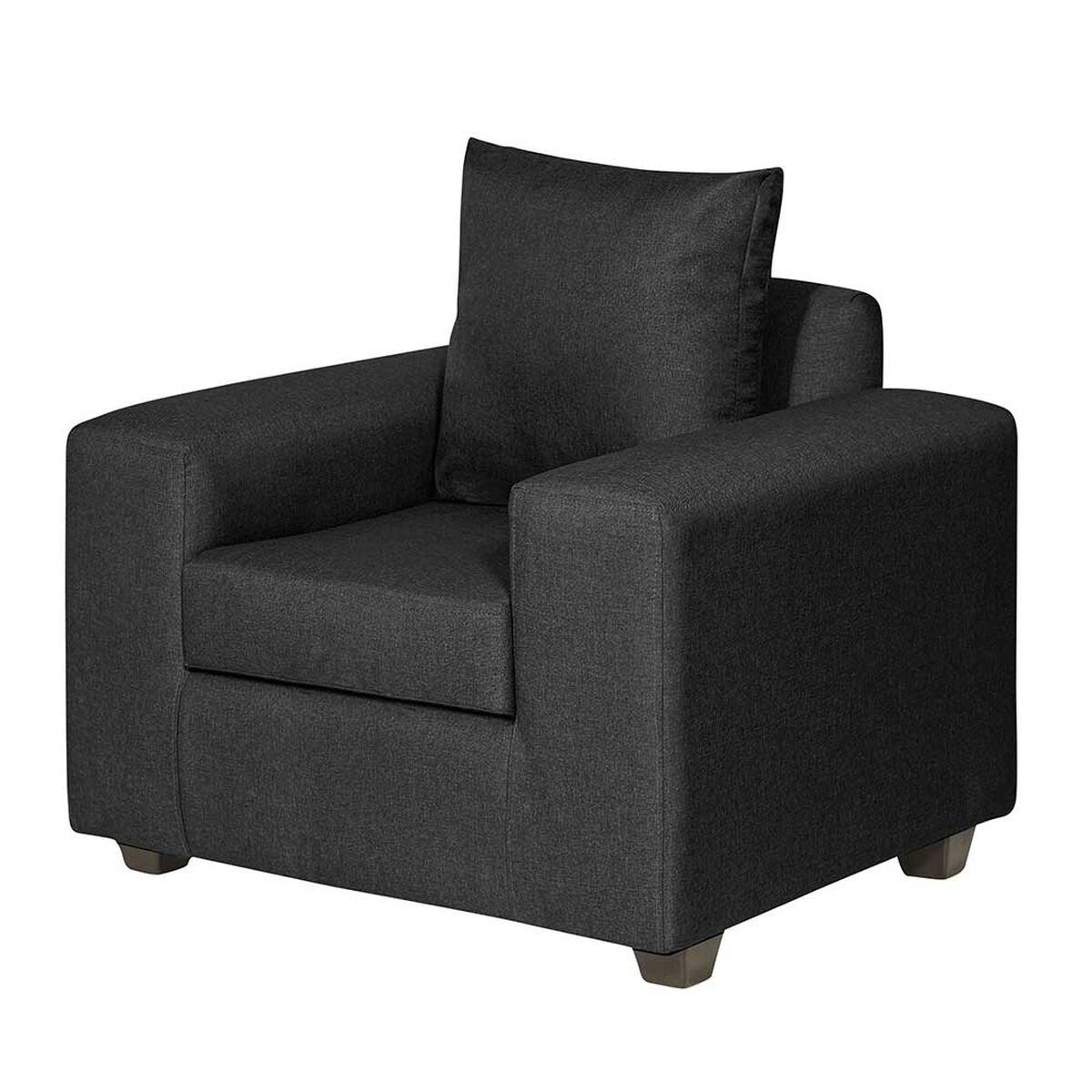 Juego de Living Innovamuebles Kahlo Sofá 3 Cuerpos + Dos Sillones 1 Cuerpo Negro