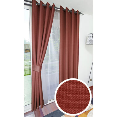 Combo Cortinas Doral Rustico 220 x 140 cm Terracota
