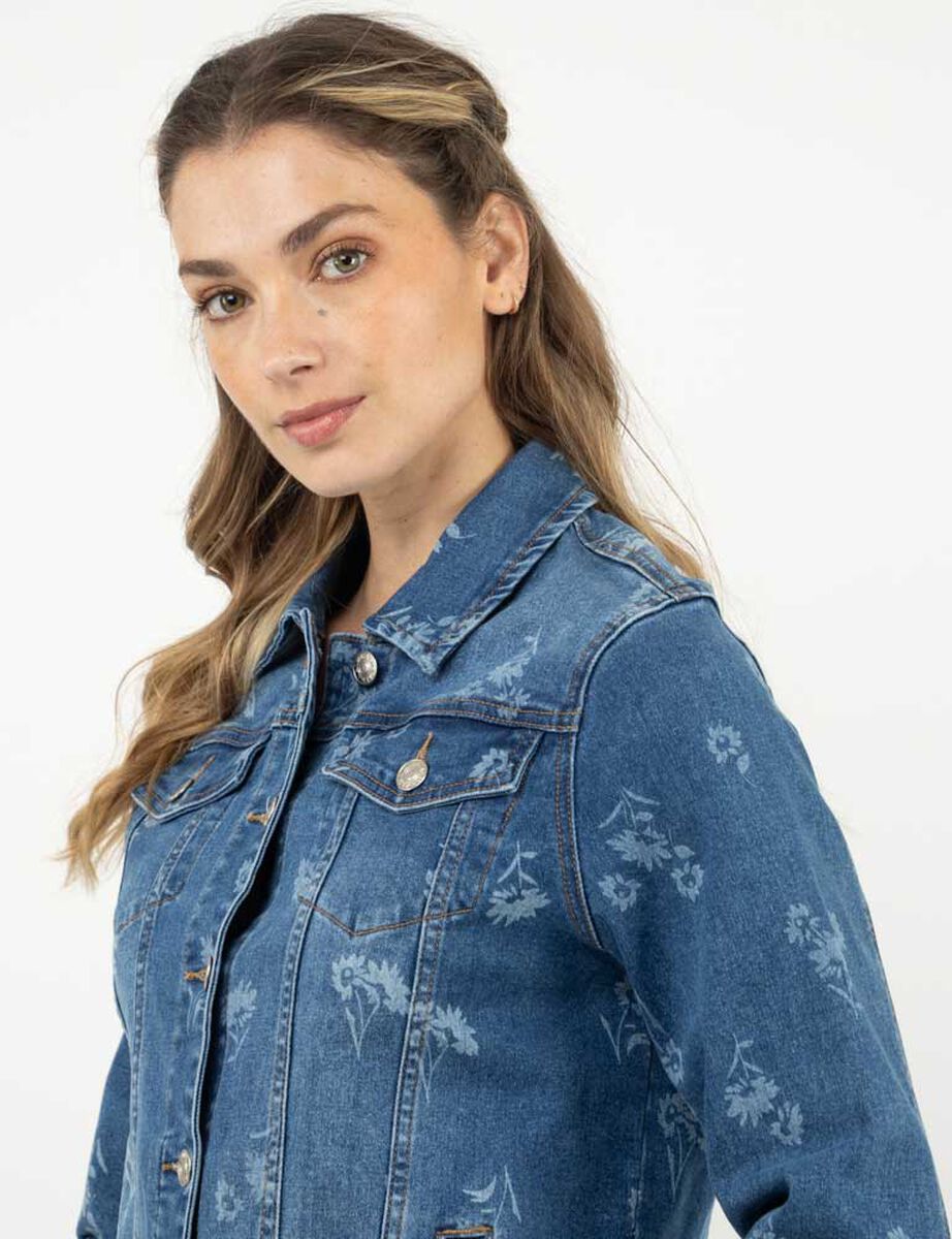 Chaqueta Flores Mezclilla Mujer Alma