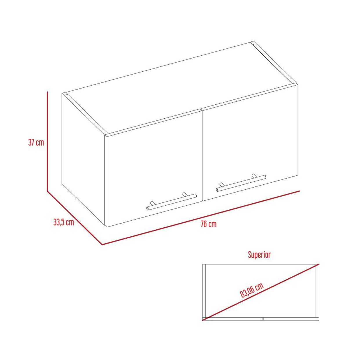 Mueble sobre Campana TuHome Manchester Wengue 2 Puertas