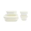 Set 4 Contenedores de Vidrio con Tapa Cuadrado Doral Glass Tray